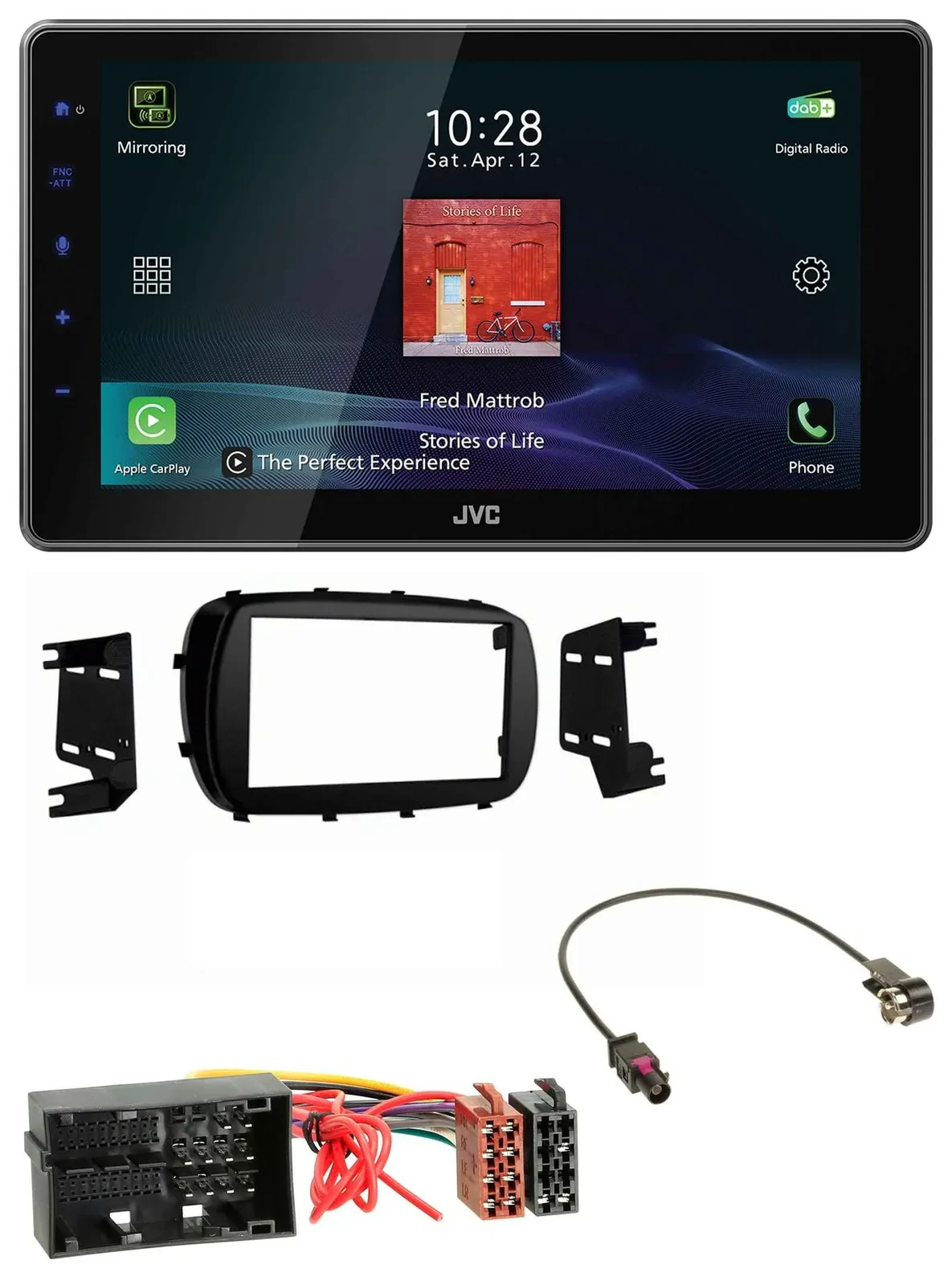 JVC DAB MP3 Bluetooth USB Autoradio für Fiat 500X (ab 2015)