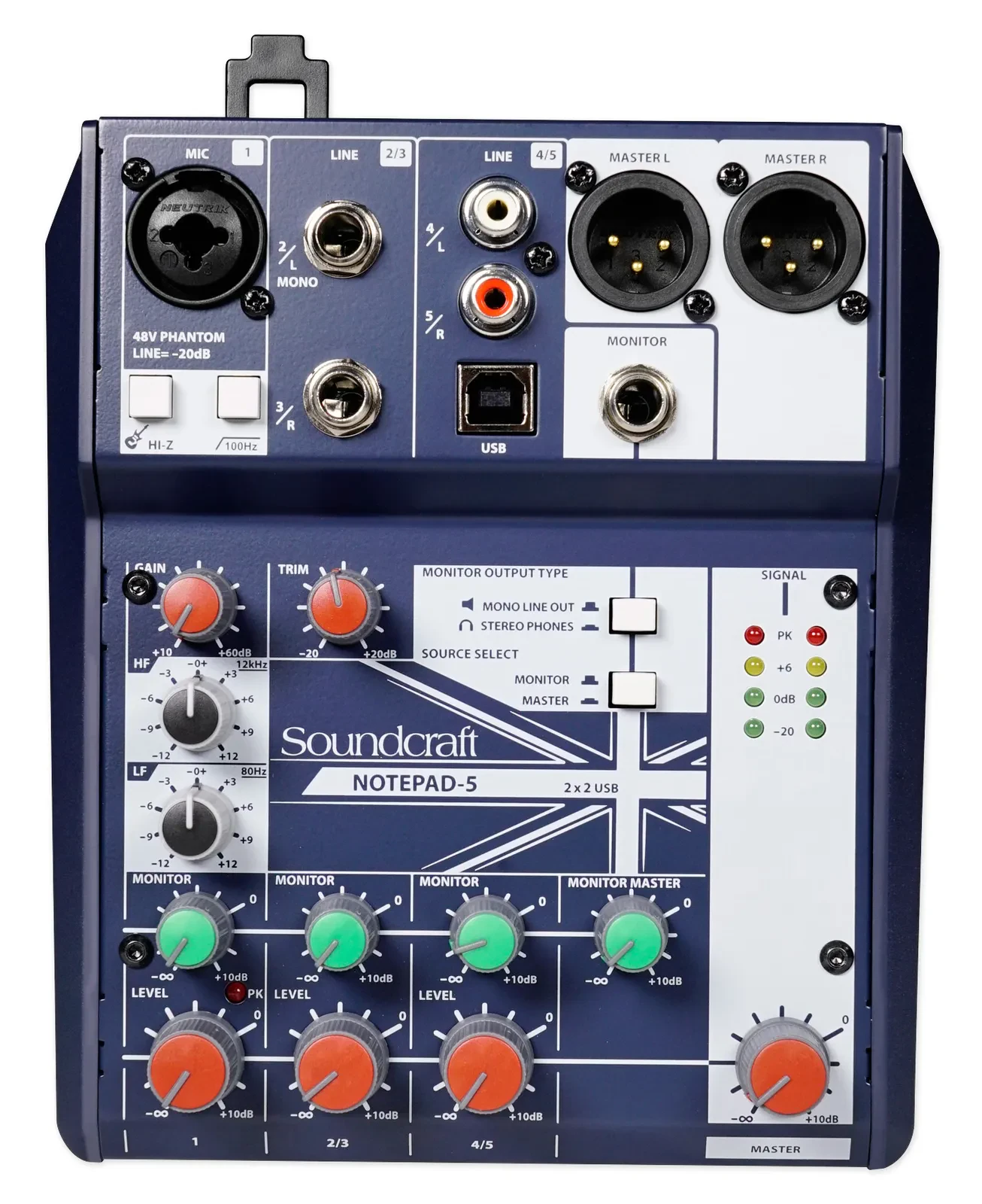 Soundcraft NOTEPAD-5; 5CH DESKTOP MIXER W WITH USB, TWO BAND EQ