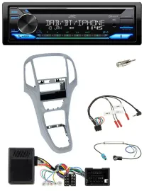 JVC Bluetooth Lenkrad USB DAB CD Autoradio für Opel Astra J 09-16 Platin silber