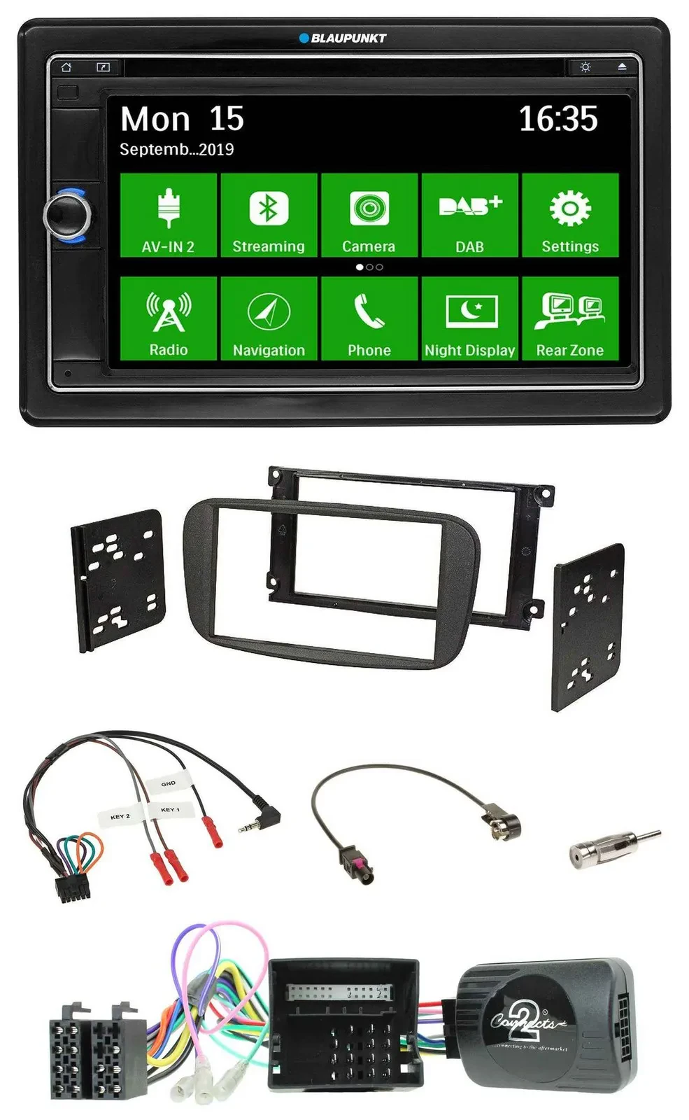 Blaupunkt Bluetooth 2DIN Lenkrad DAB USB TMC Navigation für Ford S-Max Mondeo Ca