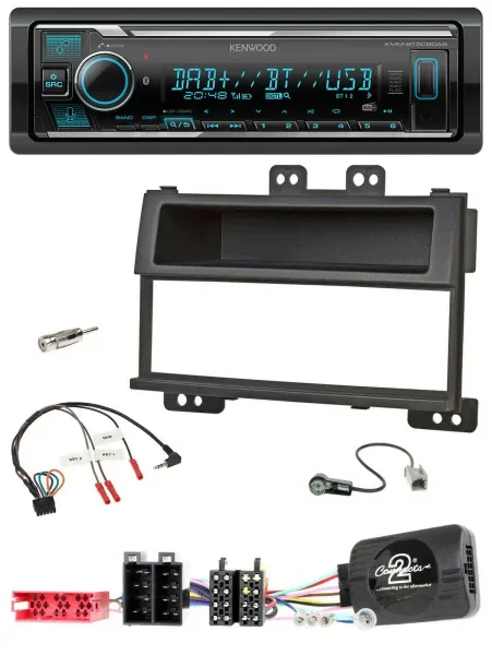 Kenwood Bluetooth Lenkrad DAB USB Autoradio für Hyundai i20 ISO 2009-11 schwarz