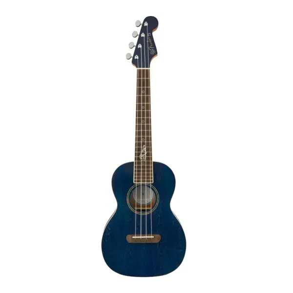 Fender Dhani Harrison Signature 4 String Ukulele Sapphire Blue Transparent
