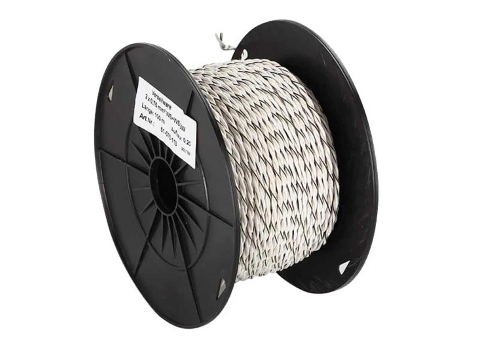 ACV Lautsprecherkabel verdrillt 2x0.75mm² weiß/weiß-schwarz 100m 51-075-113