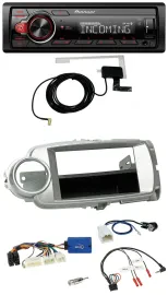 Автомагнитола Pioneer DAB Bluetooth USB для Toyota Yaris 2011–2014, серебристая, поддержка управления на руле