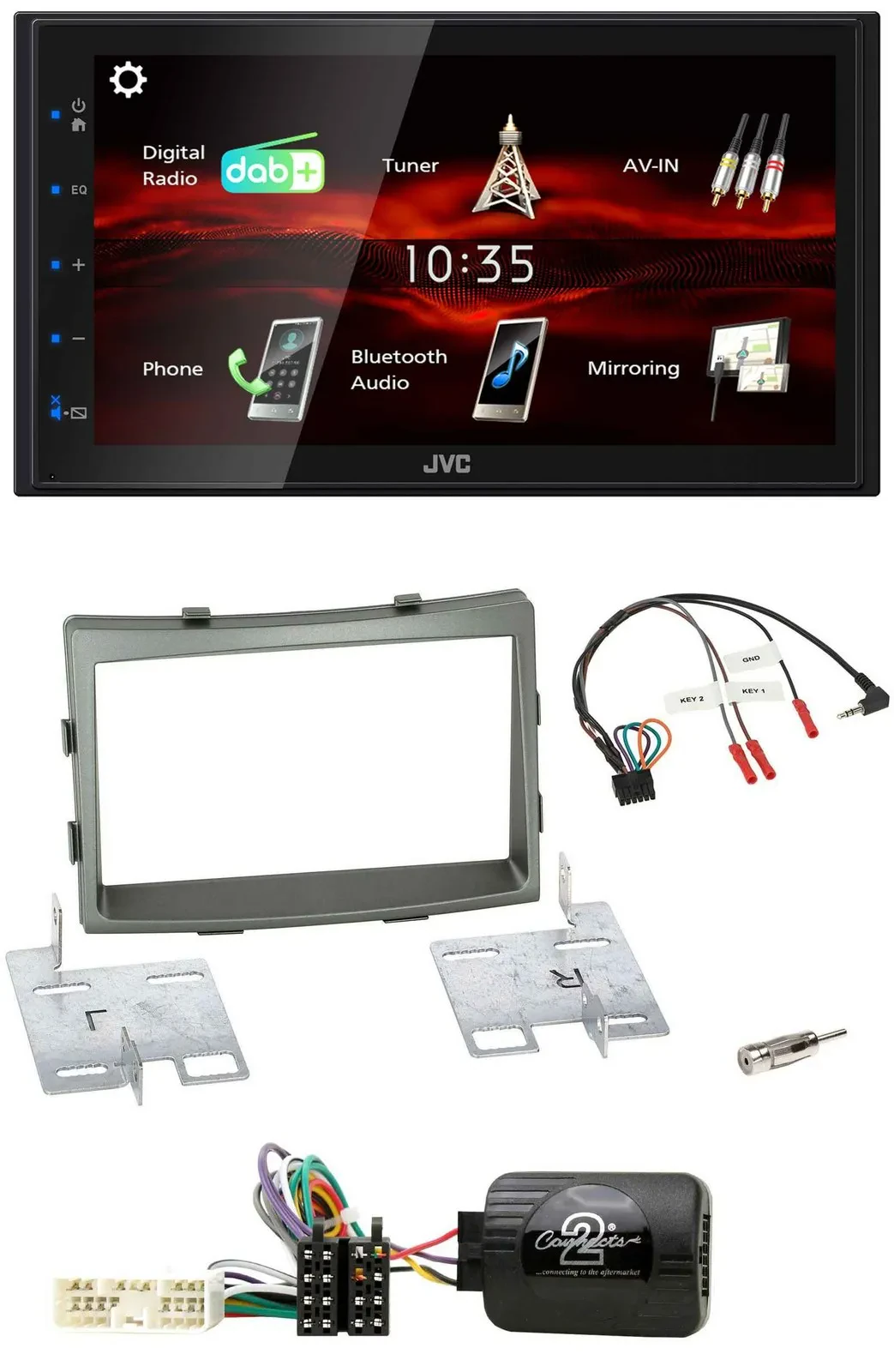 JVC USB Bluetooth Lenkrad DAB 2DIN Autoradio für SSangYong Rodius ab 2013