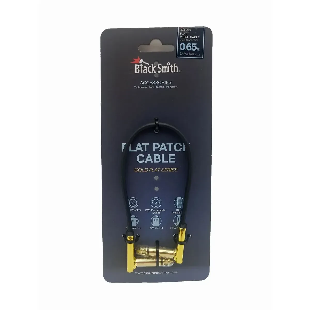 Патч-кабель инструментальный BlackSmith GSFPC-20 Gold 0.2 м
