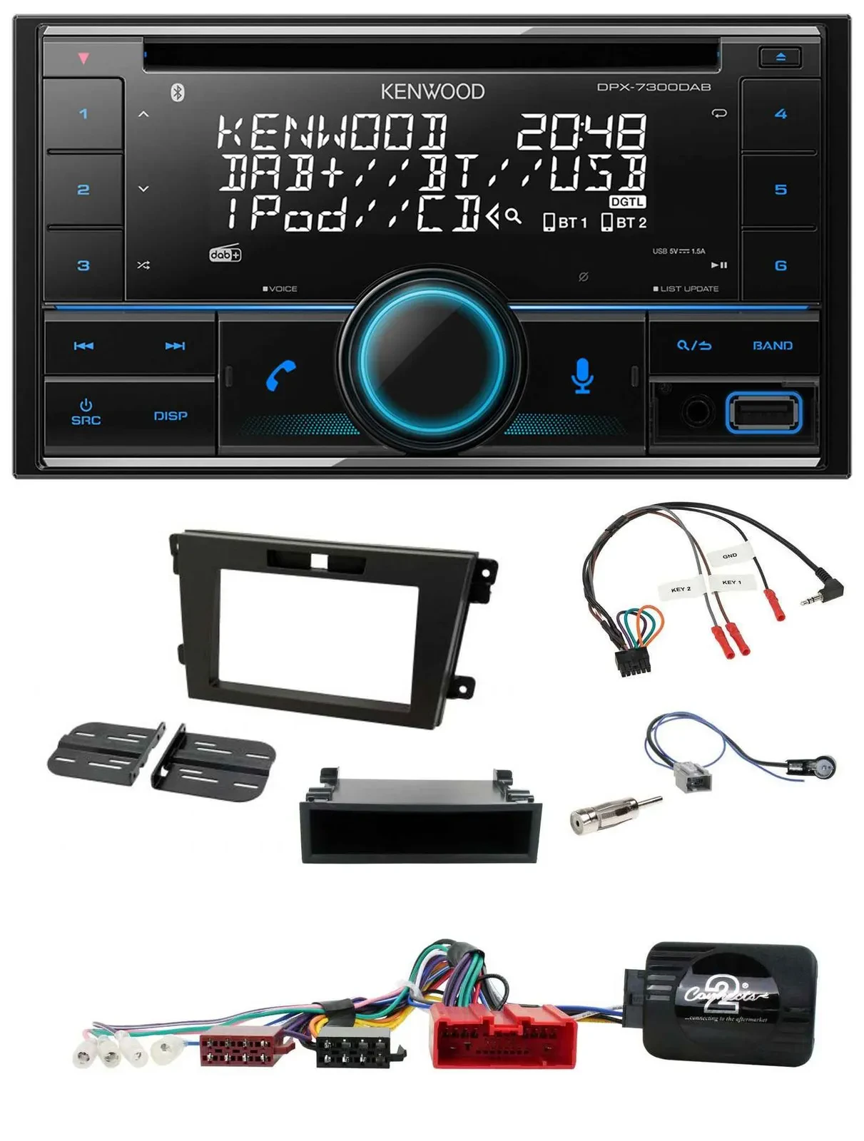 Автомагнитола для Mazda CX-7 (2008–2010) Kenwood 2 DIN, CD, DAB, USB, Bluetooth
