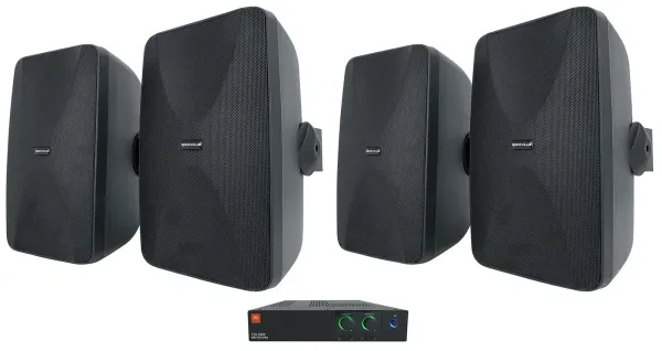 Настенная акустика JBL WET-6525B Black с усилителем (4 штуки)