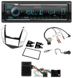 Kenwood Bluetooth Lenkrad DAB USB Autoradio für Chevrolet Cruze 2011-2016 silber