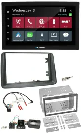 Blaupunkt 2DIN Lenkrad USB Bluetooth DAB Autoradio für Fiat Panda 2007-2012 grau