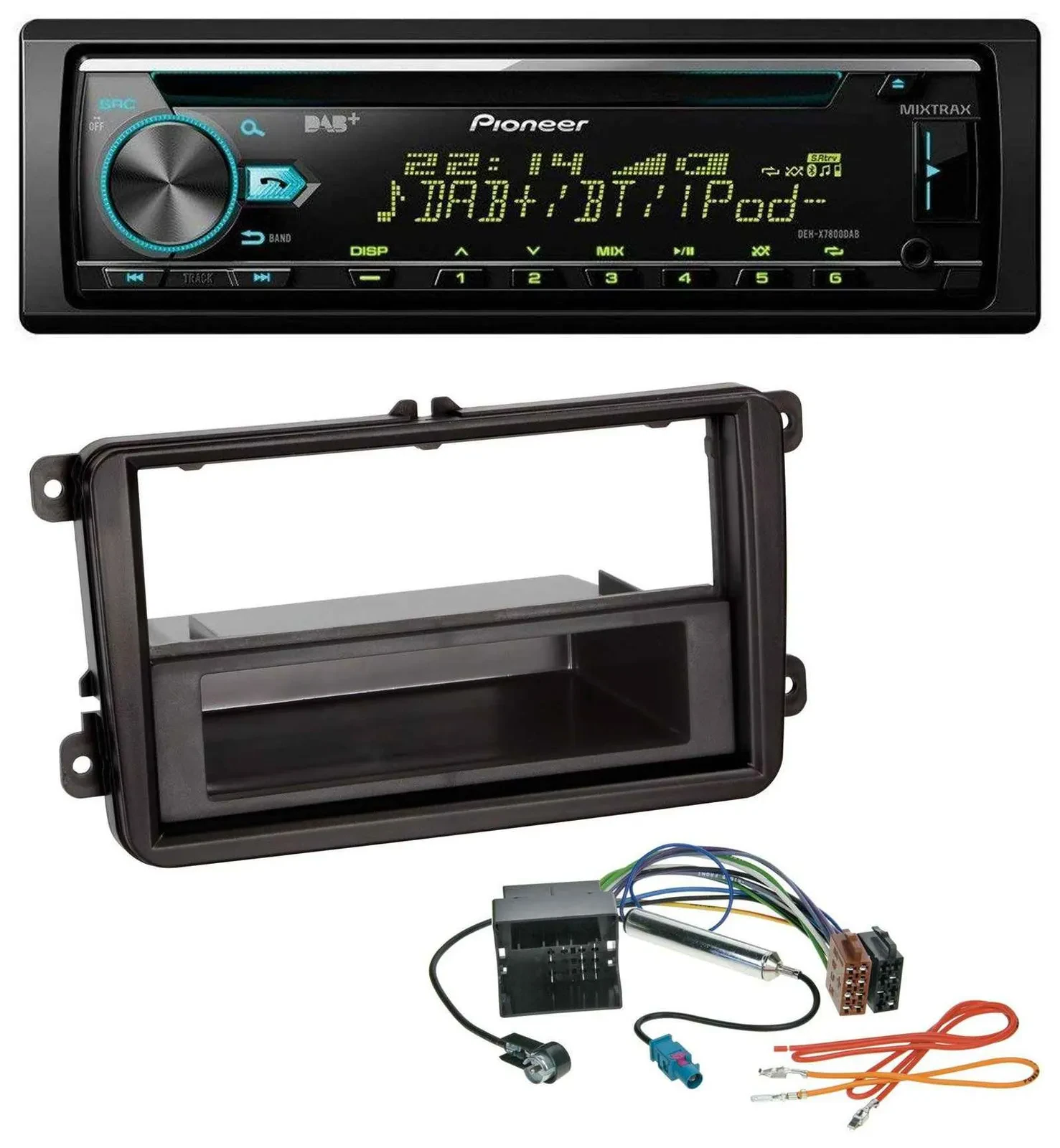 Pioneer DAB MP3 CD USB Bluetooth Autoradio für Skoda Fabia Octavia Rapid Roomste