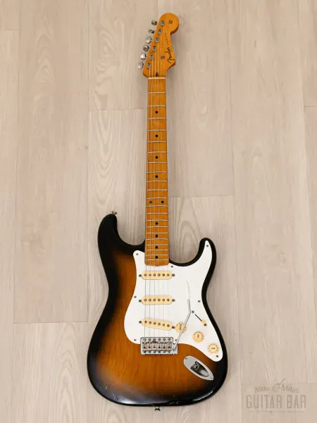 Электрогитара Fender 1957 Stratocaster Order Made SSS Sunburst Lacquer w/case Japan 1994