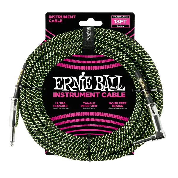 Инструментальный кабель Ernie Ball 6082 5.5м Braided Green