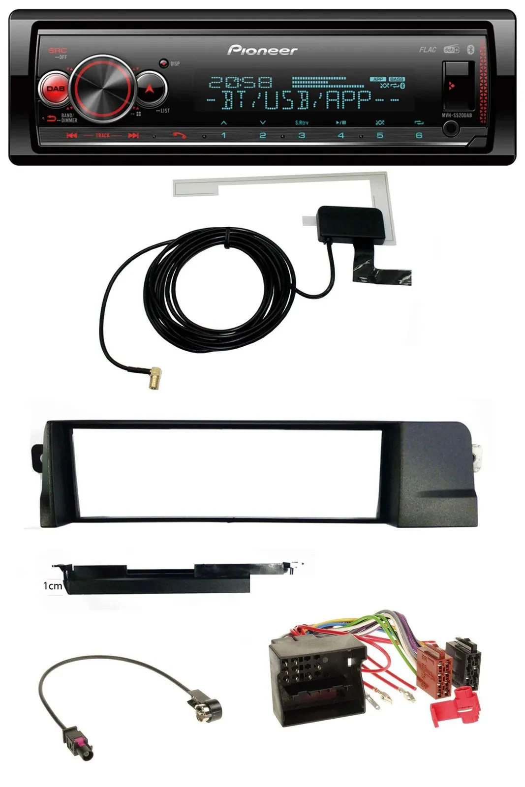 Автомагнитола для BMW 3 Series E46 Pioneer Bluetooth, DAB, USB, MP3, Quadlock