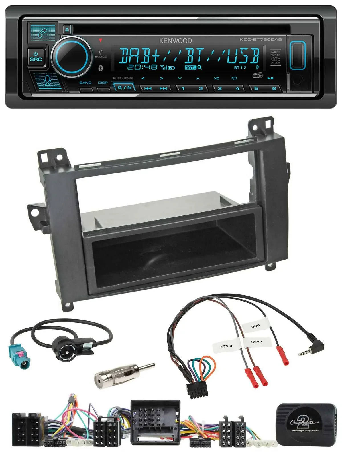 Автомагнитола для Mercedes Vito/Viano W639, Audi Kenwood Bluetooth, DAB, USB, CD