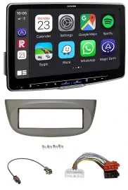 Alpine MP3 USB Bluetooth DAB Autoradio für Renault Twingo ab 2015 beige-grau