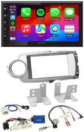 Kenwood Lenkrad USB DAB 2DIN Bluetooth Autoradio für Toyota Yaris 2011-2014 silb