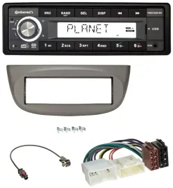 Continental USB 1DIN AUX DAB MP3 Autoradio für Renault Twingo ab 2012 beige-grau