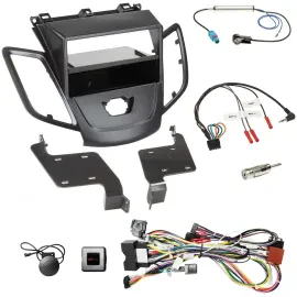 Einbauset Lenkradadapter DIN Autoradio für Ford Fiesta 08-10 ohne Display schwar