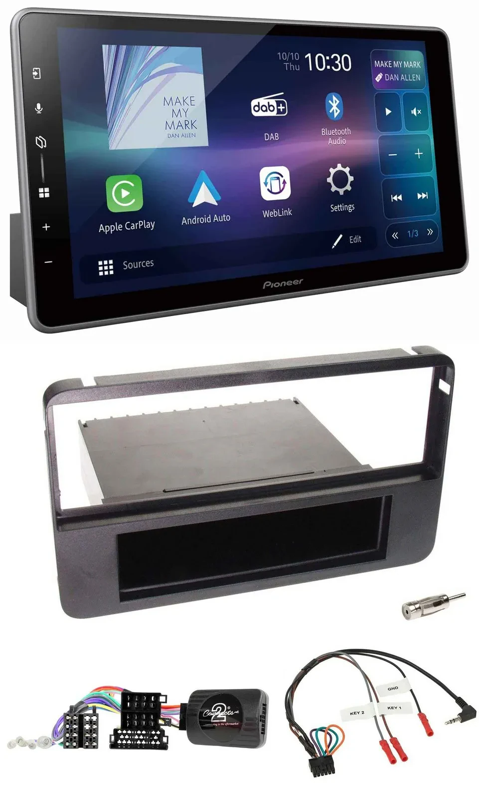 Автомагнитола для Alfa Romeo 159/Brera/Spider Pioneer Bluetooth, USB, DAB, совместим с кнопками на руле