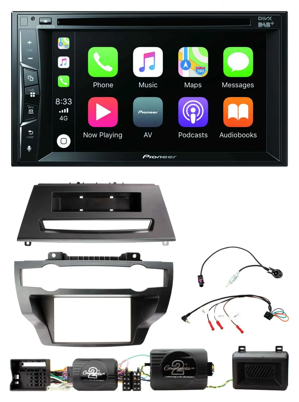 Автомагнитола Pioneer 2DIN USB DVD Bluetooth DAB для BMW X5/X6 (E70/E71, 2007–2013), с поддержкой кнопок на руле