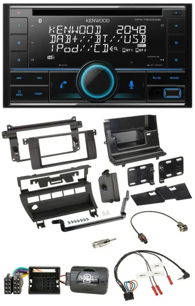 Kenwood CD 2DIN DAB USB Lenkrad Bluetooth Autoradio für BMW 3er 2001-2006 5 Scha