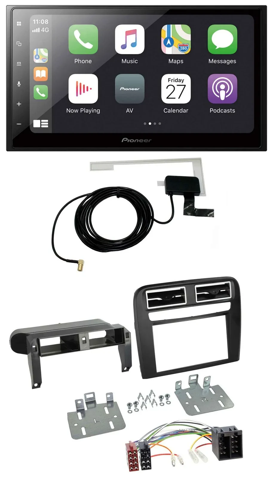 Pioneer USB MP3 2DIN Bluetooth DAB Autoradio für Fiat Grande Punto 2005-2009 sch