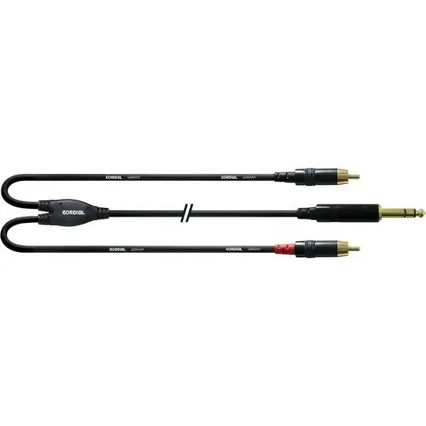 Коммутационный кабель Cordial Klinke 6,3mm stereo / 2x Cinch CFY 3 VCC