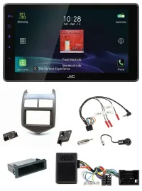 JVC DAB Lenkrad Bluetooth USB Autoradio für Chevrolet Aveo ab 11 dunkelgraumetal