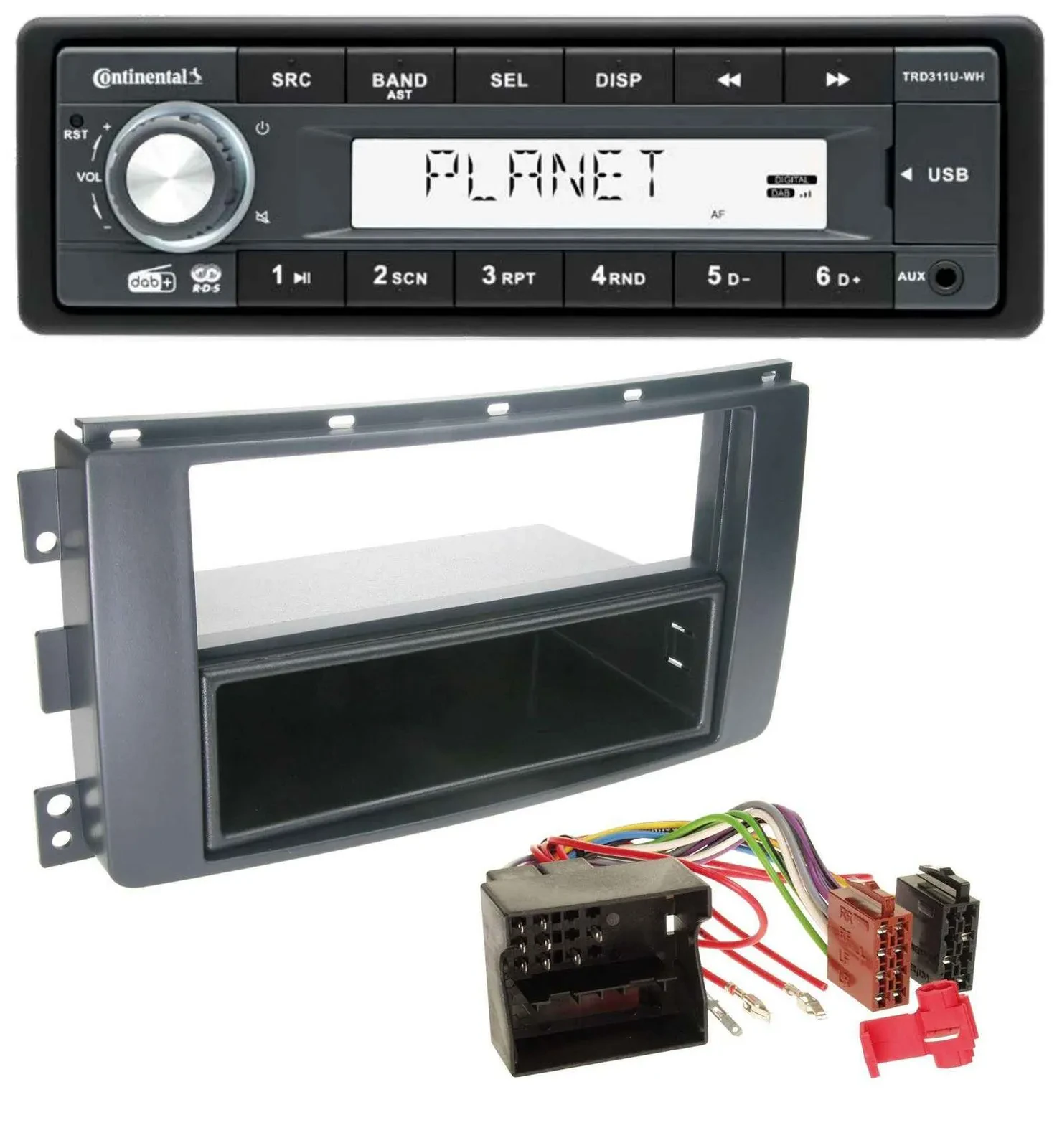 Continental MP3 AUX USB DAB 1DIN Autoradio für Smart ForTwo 451 ForFour 454 Quad