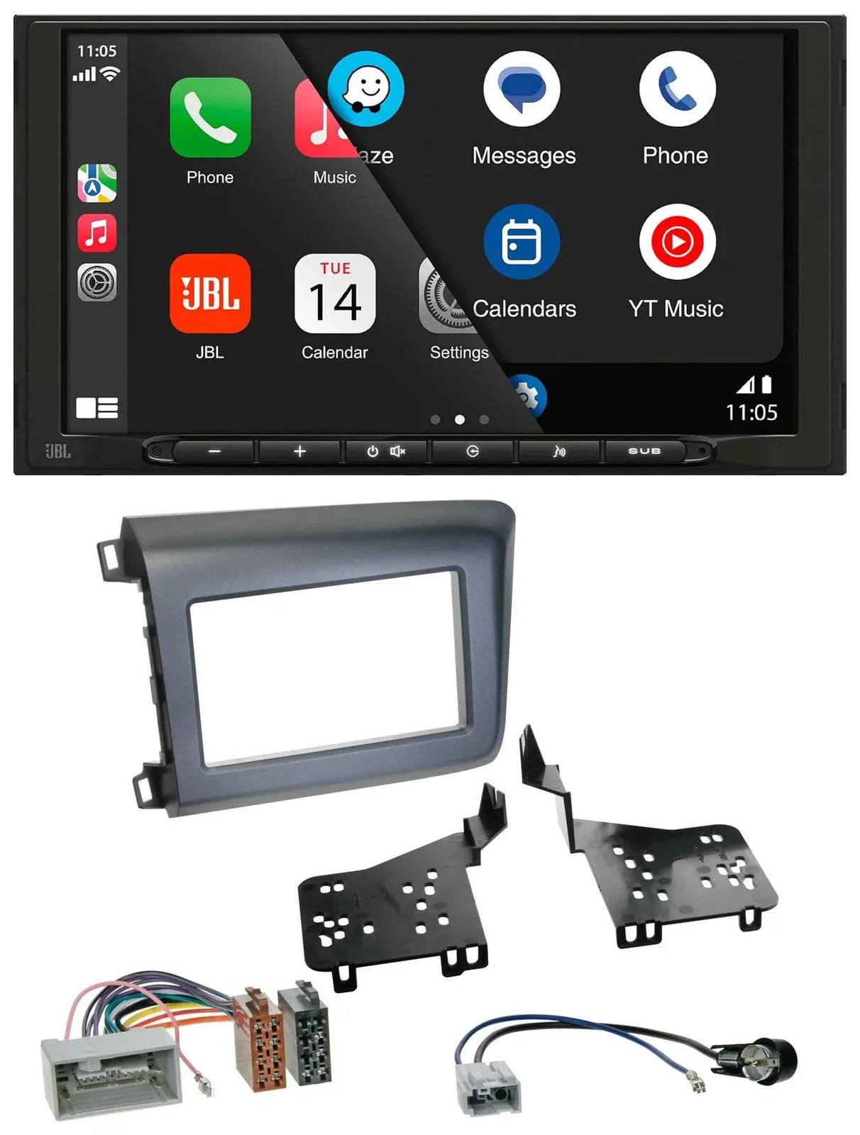 JBL USB 2DIN MP3 Bluetooth AUX Autoradio für Honda Civic US Modelle 2012-2015