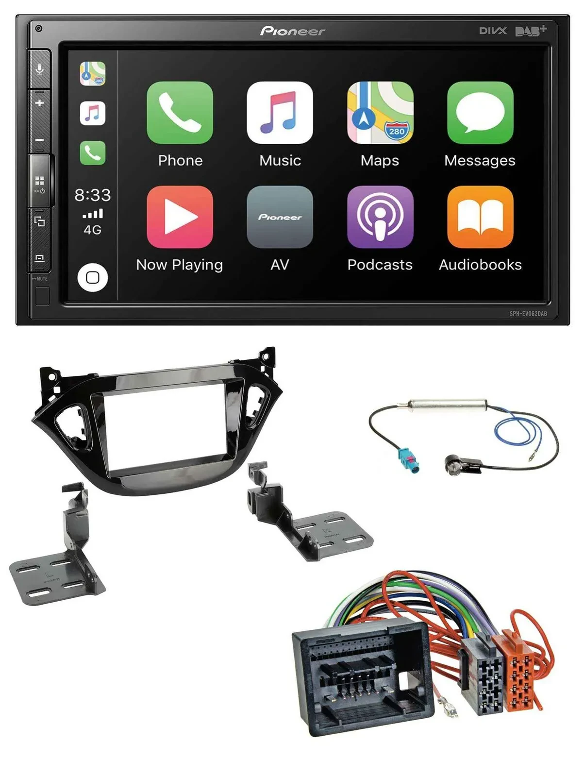 Pioneer USB MP3 DAB 2DIN Bluetooth Autoradio für Opel Adam Corsa E 2017-2019