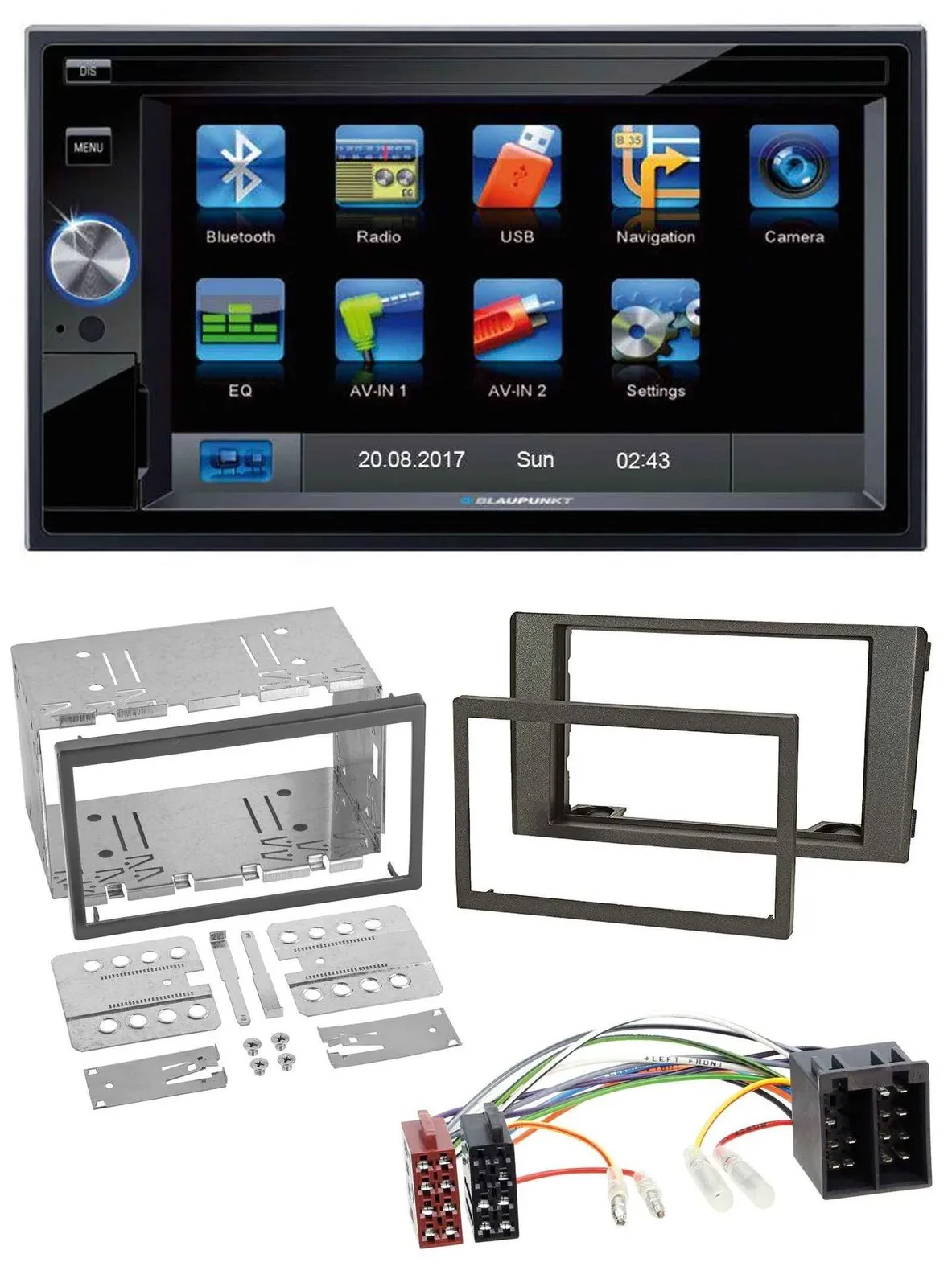 Blaupunkt SD Bluetooth 2DIN MP3 USB AUX Autoradio für Iveco Daily 06-14 dunkelgr