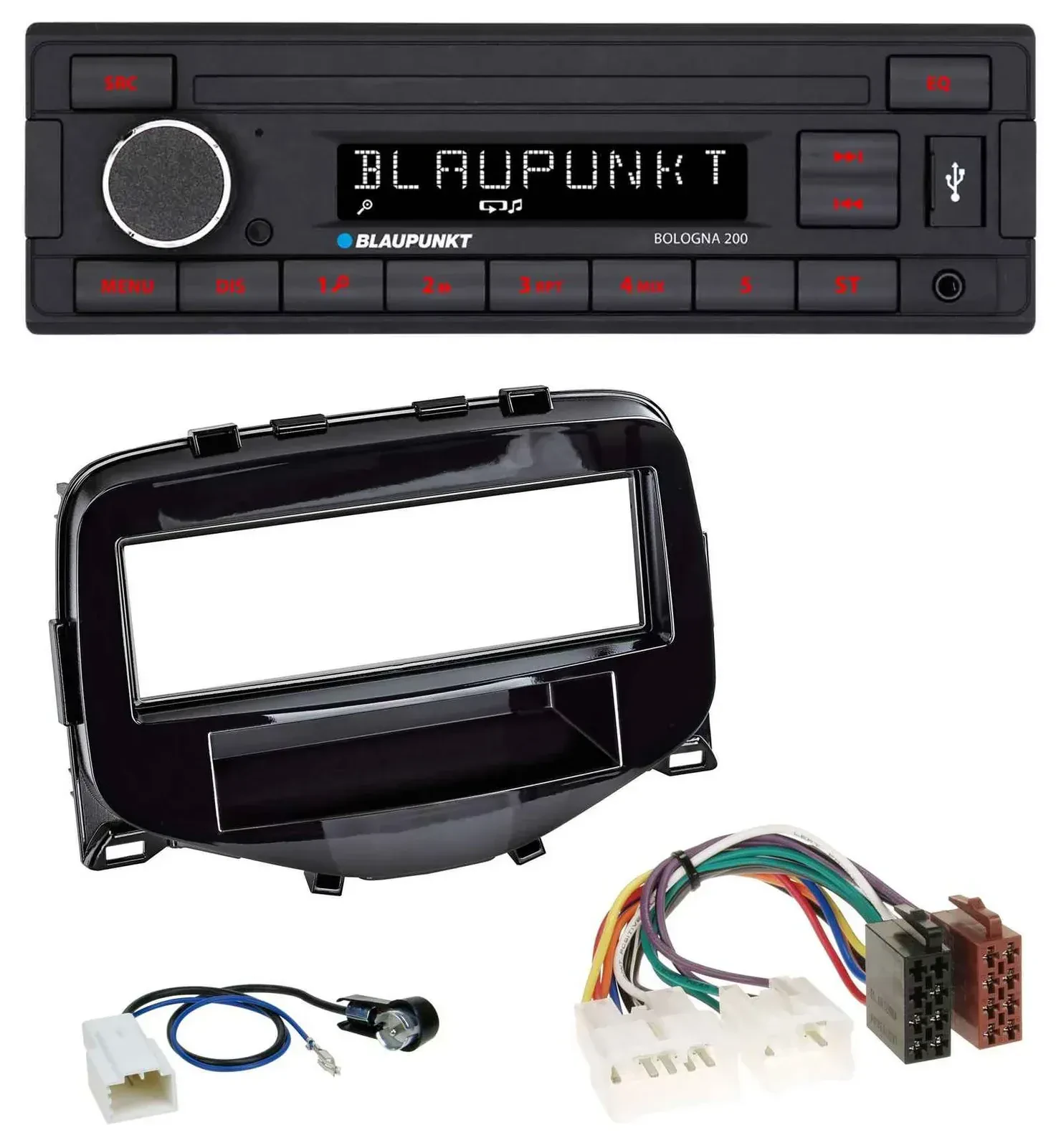 Автомагнитола Blaupunkt 1DIN, MP3, USB, AUX для Toyota Aygo (2014–2021)
