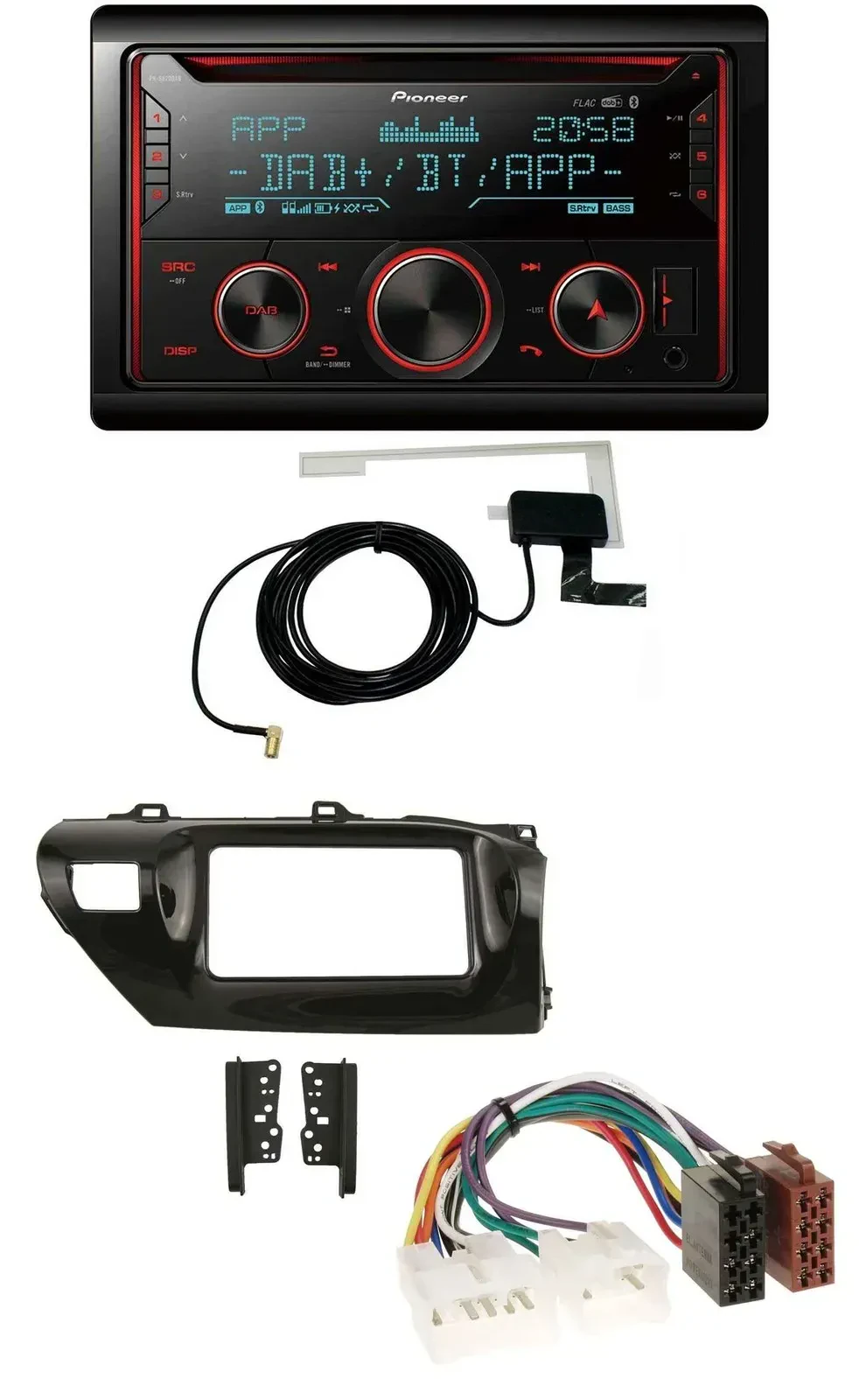 Автомагнитола Pioneer 2DIN CD/MP3/DAB/USB/Bluetooth для Toyota Hilux (2015–2020)