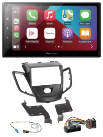 Pioneer USB MP3 DAB 2DIN Bluetooth Autoradio für Ford Fiesta 10-17 schwarz