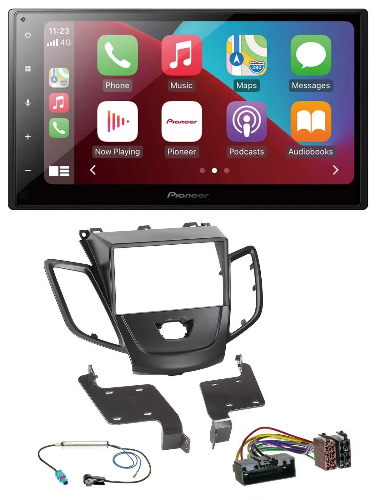 Pioneer USB MP3 DAB 2DIN Bluetooth Autoradio für Ford Fiesta 10-17 schwarz