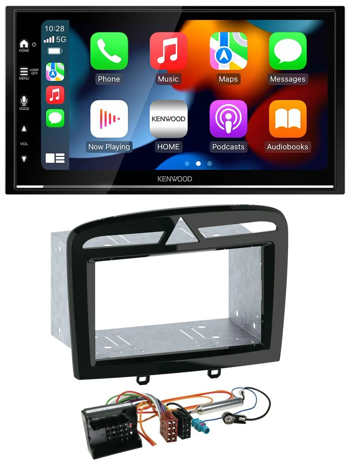 Kenwood DAB USB Bluetooth 2DIN MP3 Autoradio für Peugeot 308 SW CC 09-14 schwarz