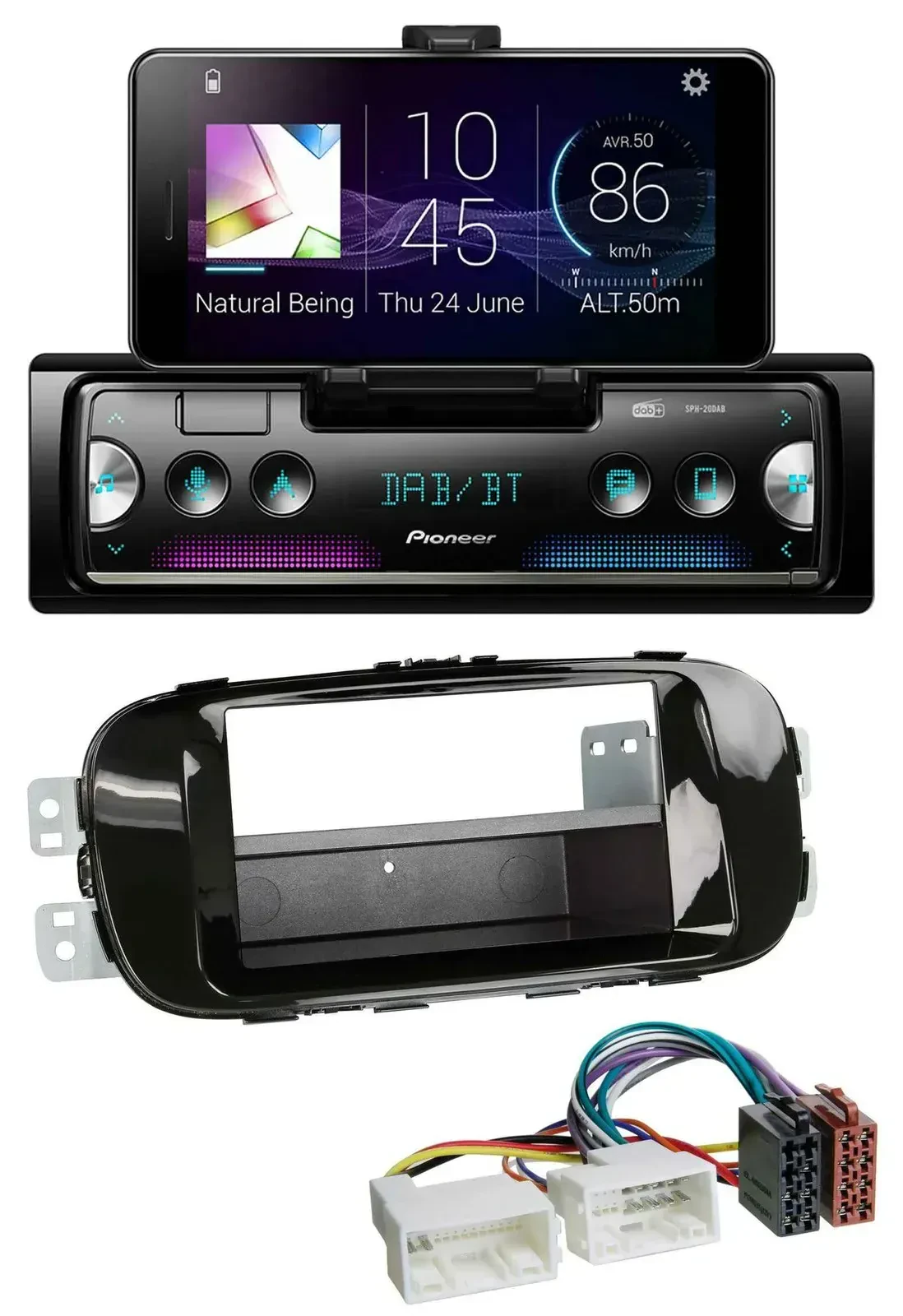 Автомагнитола для Kia Soul (PS, с 2014) Pioneer USB, MP3, Bluetooth, DAB, черный (piano black)