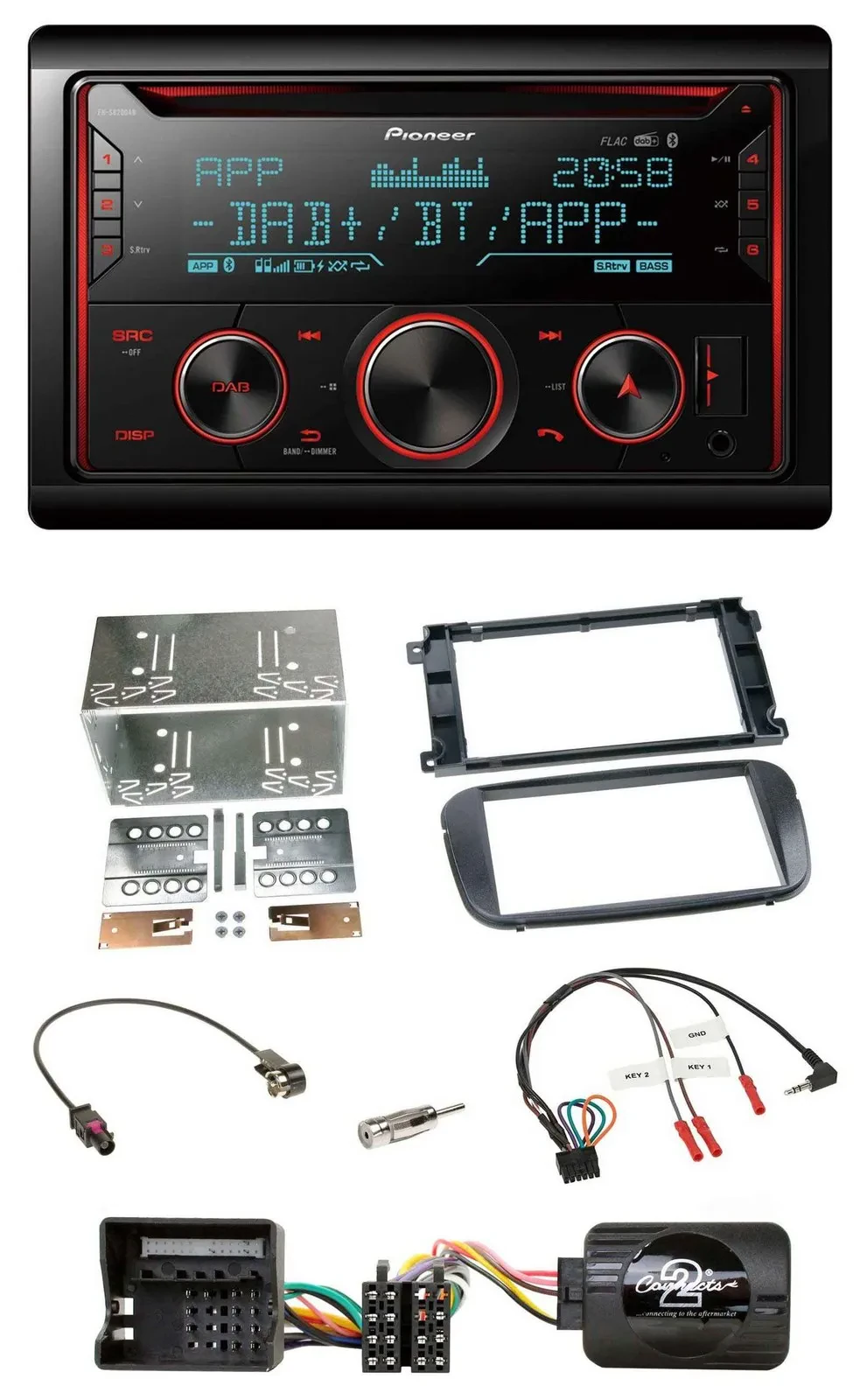 Pioneer 2DIN DAB Lenkrad Bluetooth USB CD Autoradio für Ford S-Max Mondeo 07-14