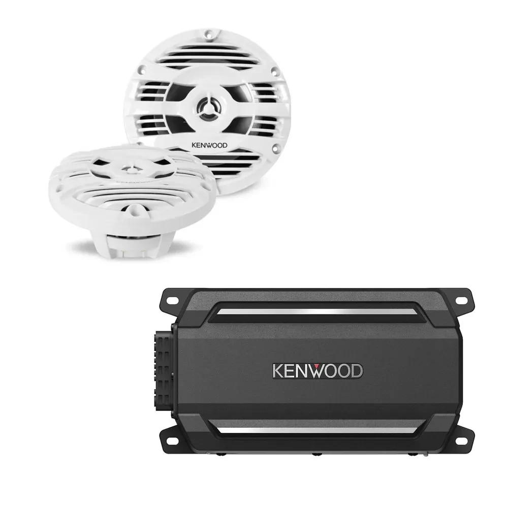 Kenwood KAC-M5024BT Bluetooth Marine Amp Package with 6.5" Coaxial Marine Speake