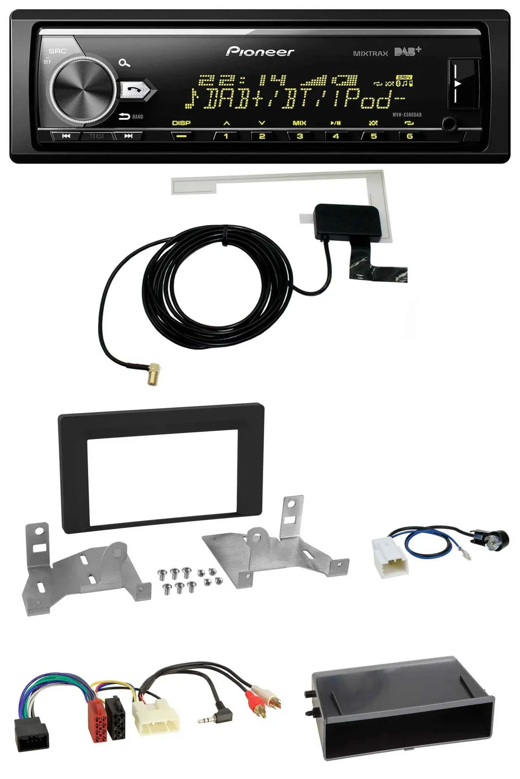 Автомагнитола для Toyota Aygo AB7 (с 2022) Pioneer Bluetooth, DAB, USB, MP3 матовый чёрный