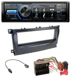 Автомагнитола для Ford JVC Bluetooth MP3 USB DAB черный (Mondeo/S-Max, 2007–2014)