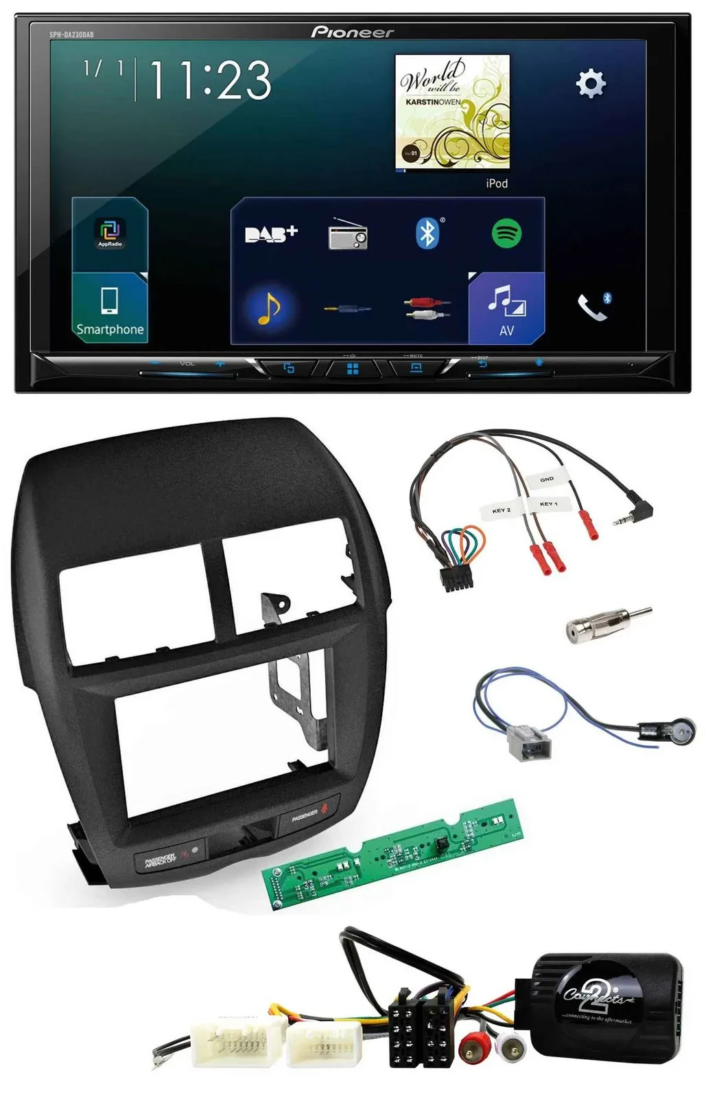 Pioneer Lenkrad Bluetooth USB 2DIN DAB Autoradio für Mitsubishi ASX 2010-2014