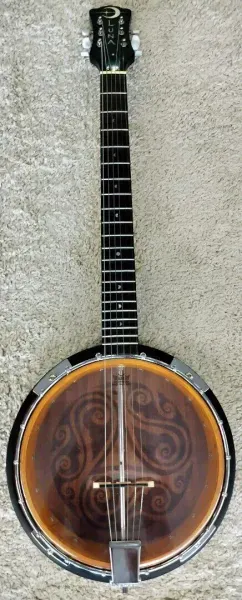 Luna Model BGB CEL 6, 6-String Acoustic Celtic Banjo with Transparent Head