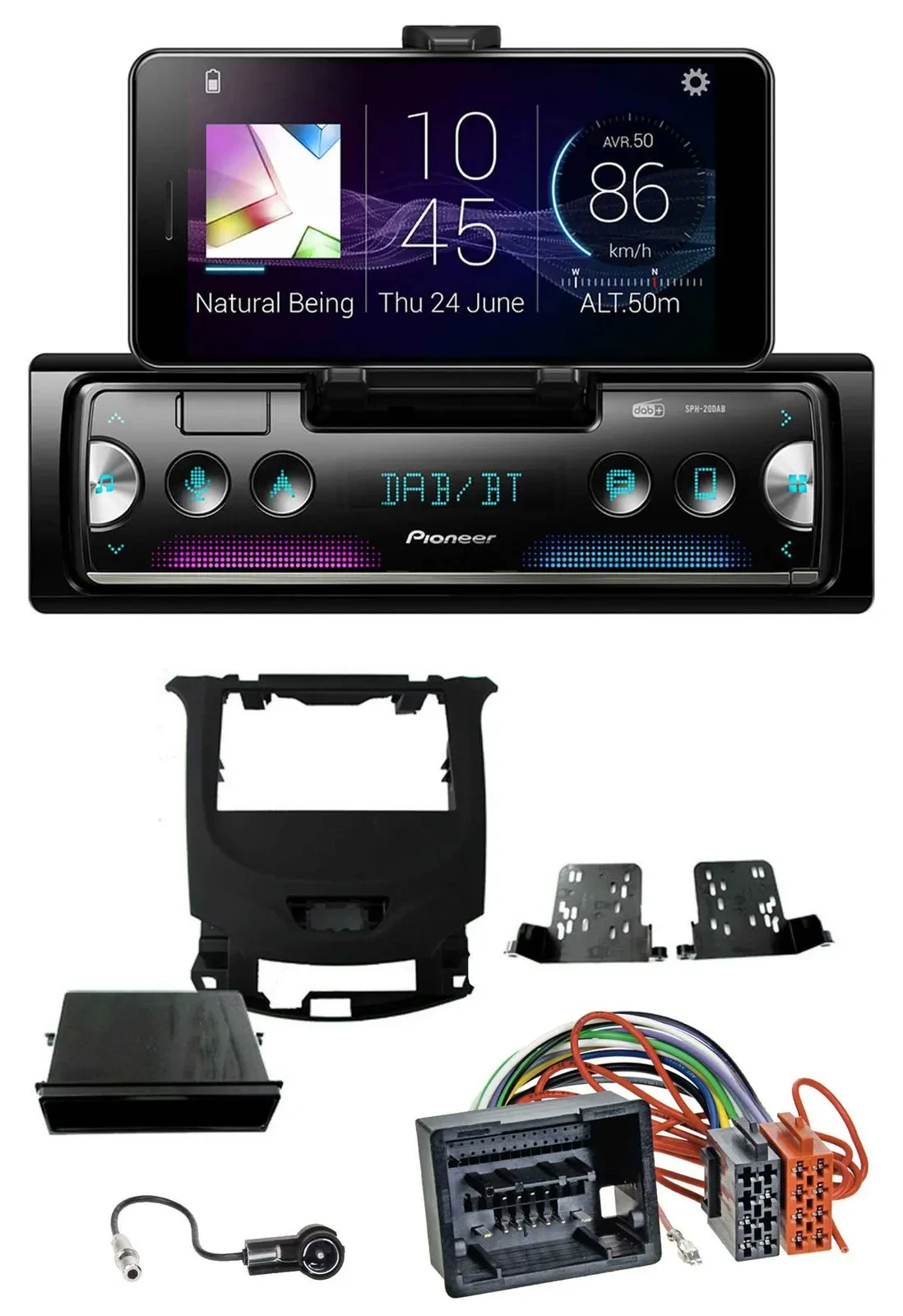 Pioneer USB MP3 Bluetooth DAB Autoradio für Chevrolet Cruze ab 2016 Klavierlack/