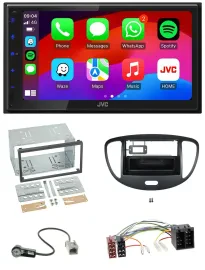 JVC Bluetooth USB MP3 2DIN DAB Autoradio für Hyundai i10 2008-2013 schwarz