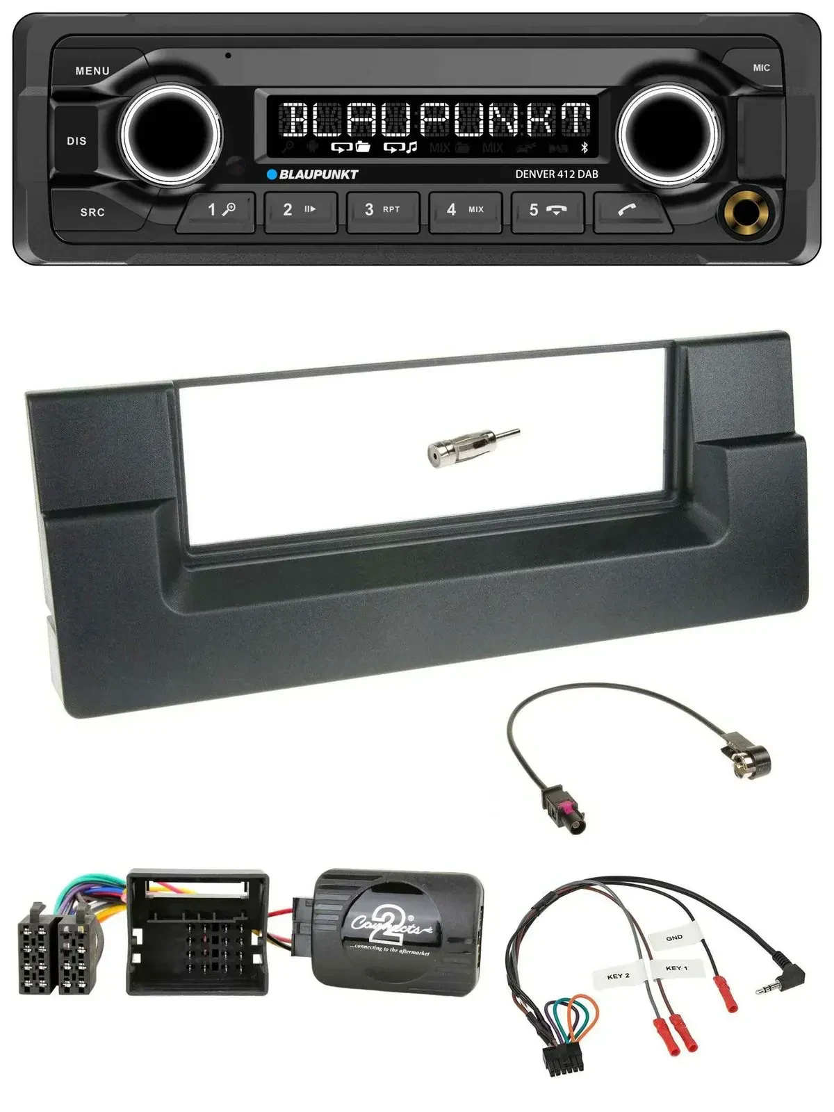 Blaupunkt Bluetooth DAB Lenkrad USB Autoradio für BMW 5er E39 2001-2004 Quadlock