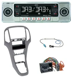 Dietz Bluetooth MP3 DAB USB Autoradio für Opel Astra J ab 2009 Titan grau