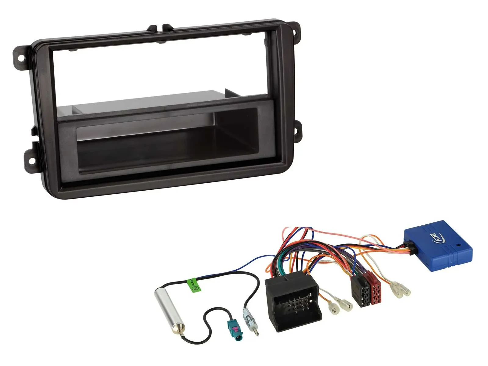 Einbauset CAN-Bus DIN Autoradio für Skoda Fabia 2007-2014 schwarz